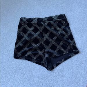 SHEIN Black and Silver High Waist Shorts